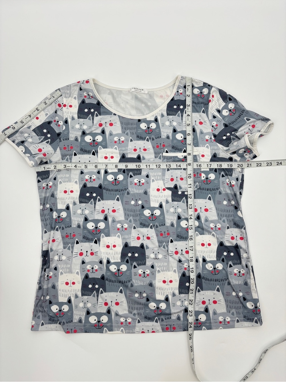 Ekouaer Cat Print Pajama Short Set - Picture 14 of 16